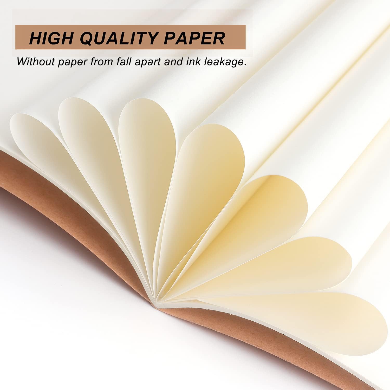 YBCPACK - Set di 6 quaderni vuoti A4, formato Kraft, 64 pagine (32 fogli), quaderno per appunti per ufficio, scuola e viaggi (21,6x28 cm)