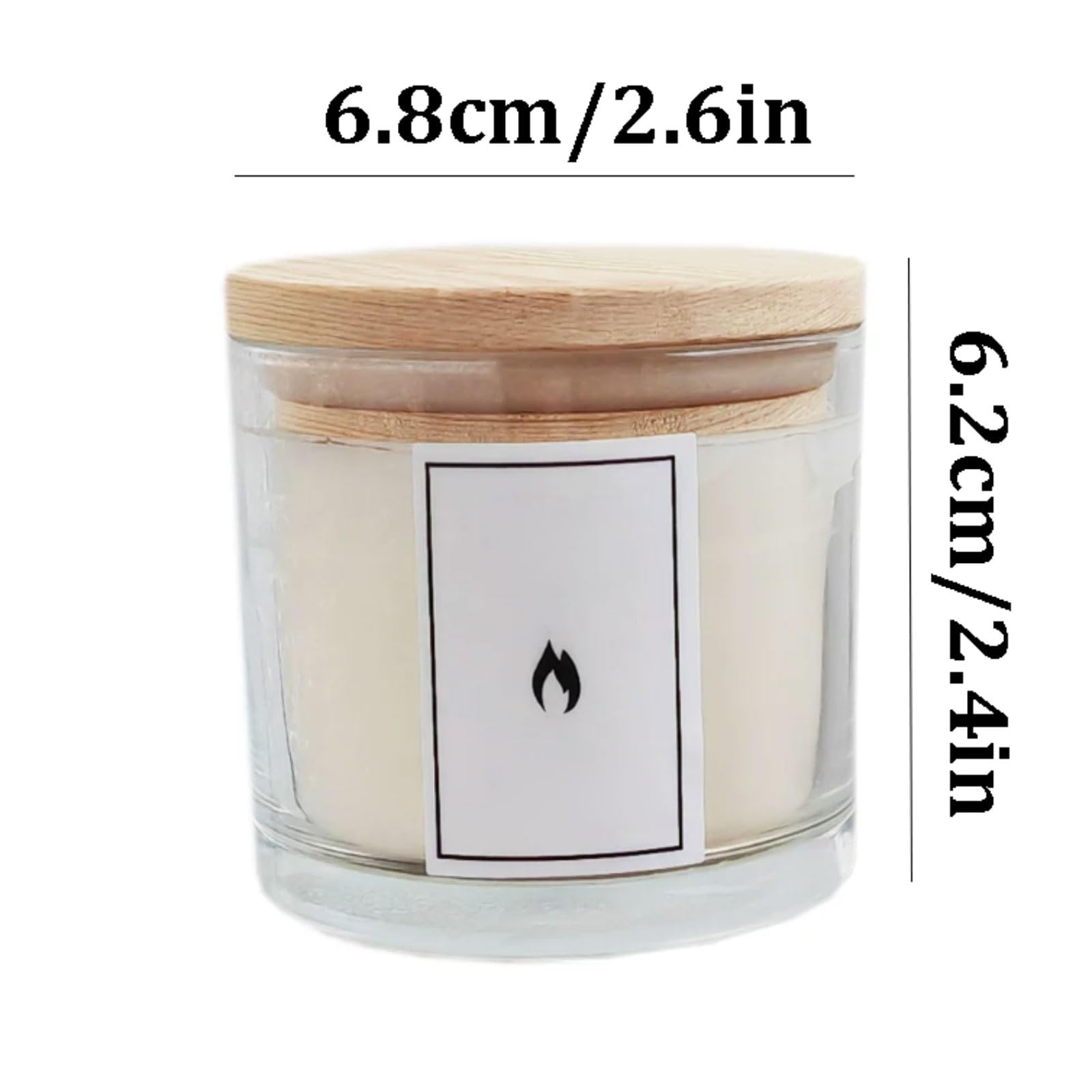 2 szt. szklanych świec z drewnianą pokrywką, wykonane z naturalnego ghee warzywnego i bawełnianego knota, 35 godzin, czyste palenie, bezzapachowa świeca