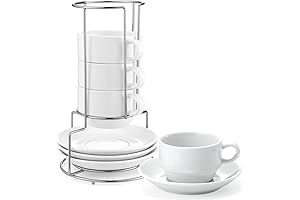 Yedio 4 oz Porcelain Espresso Coffee Cups with Saucers: Elevate Your Coffee Ritual