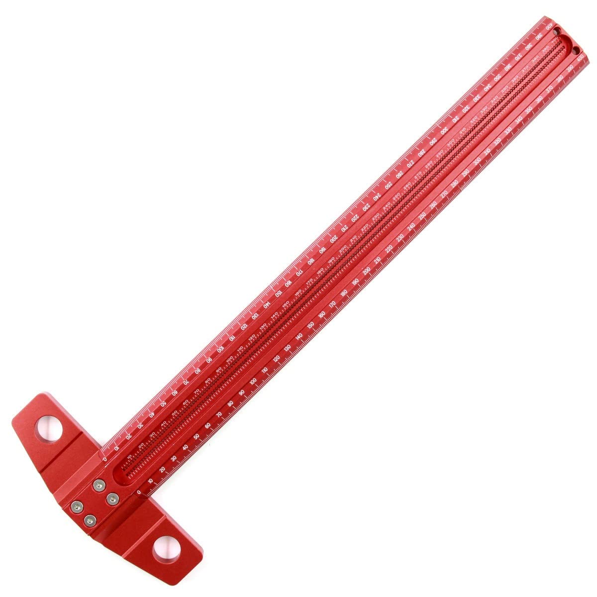 Regla cuadrada de aluminio en ángulo recto de 90 grados en T para carpinteros, herramienta industrial duradera y doméstica, color rojo, 300 mm