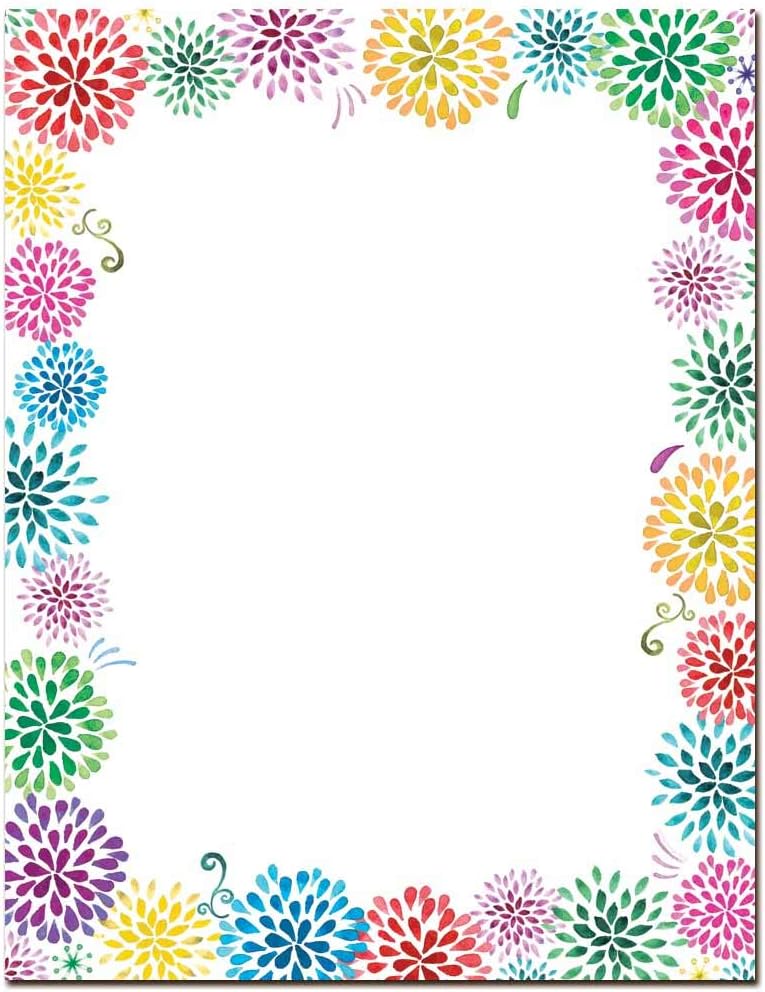 Flower Burst Letterhead Laser & Inkjet Printer Paper (100 Pack)