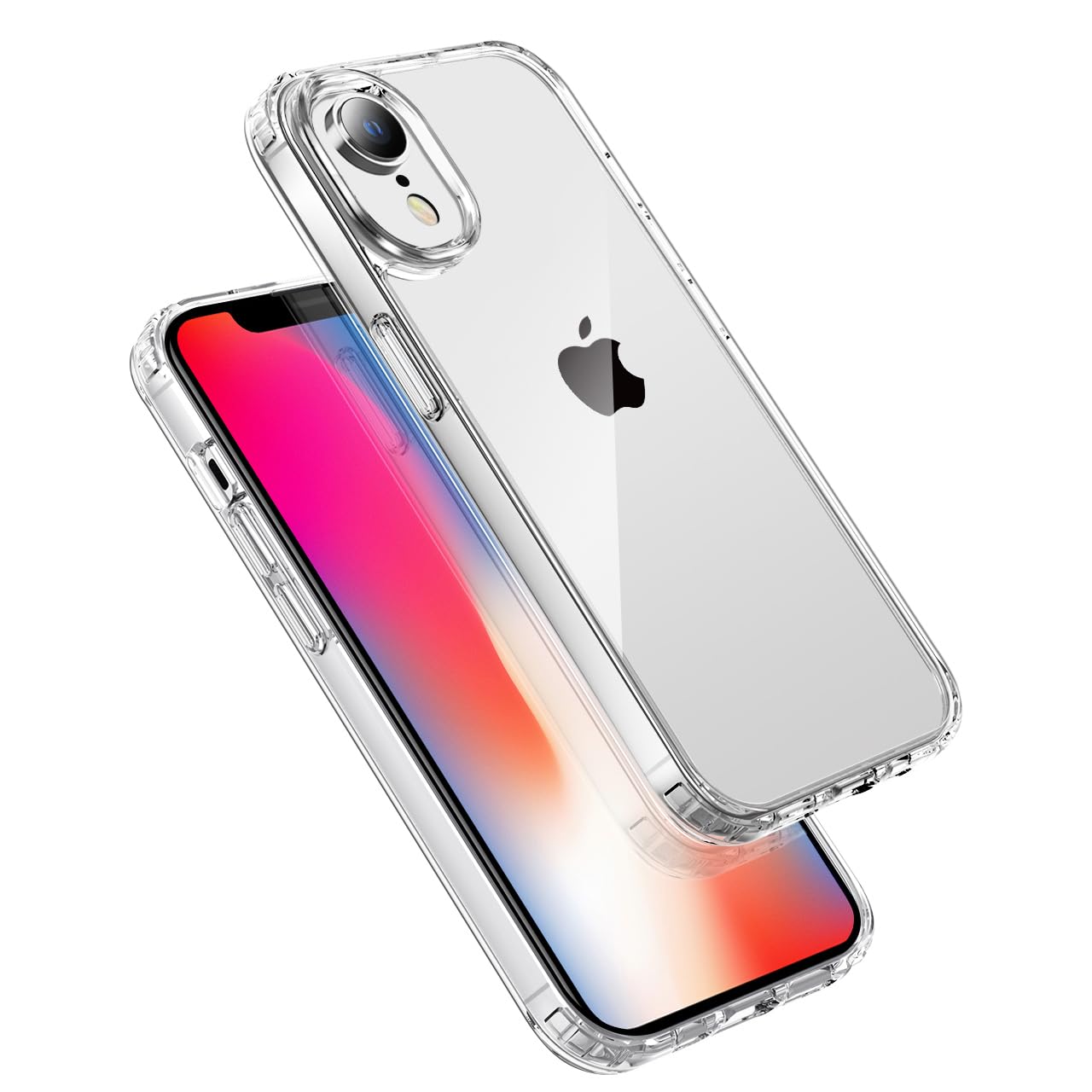Generico Cover per iPhone XR, Trasparente in silicone, Custodia in