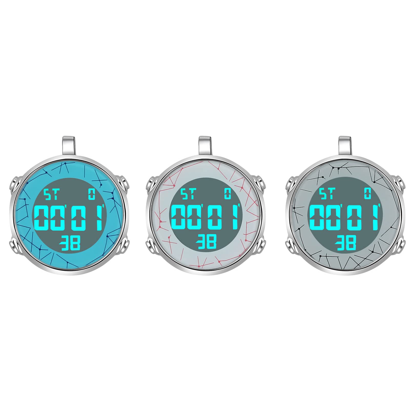 JewelryWe Clip on Digital Watch Carabiner Fob Watches for Nurses Chefs