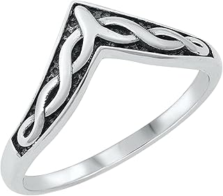 Silver Ring, 925 Sterling Silver Ring, Chevron Filigree Ring, V Shape Ring, Stackable Ring, Bridesmaid Ring, Worry Ring, Statement Ring, Midi Ring, Every Day Wear Ring
