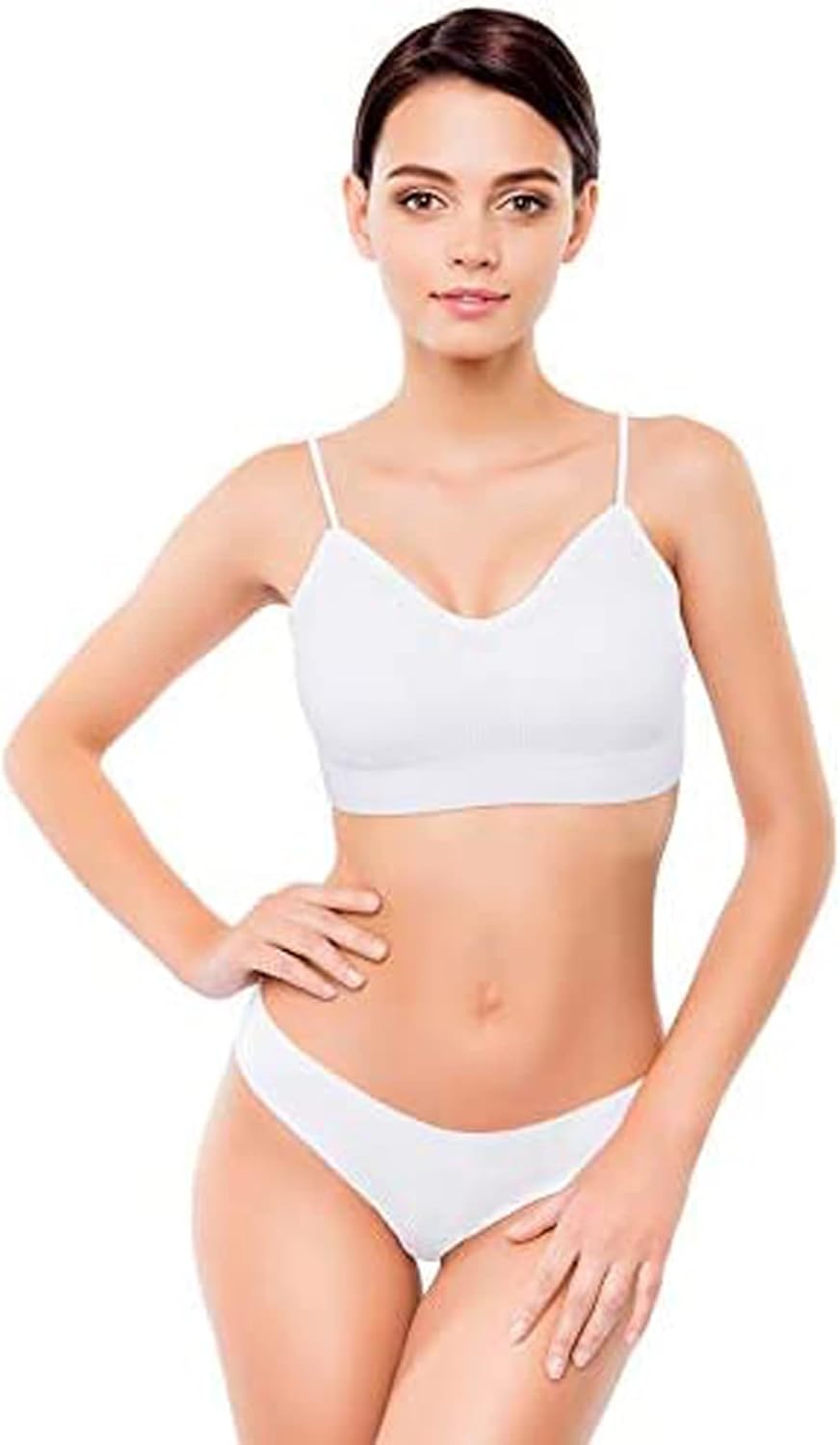 Blulu 4 Pcs Cami Bras for Women Padded Seamless Straps Sleeping Bra Cami Bralettes for Yoga Lounging - Image 4