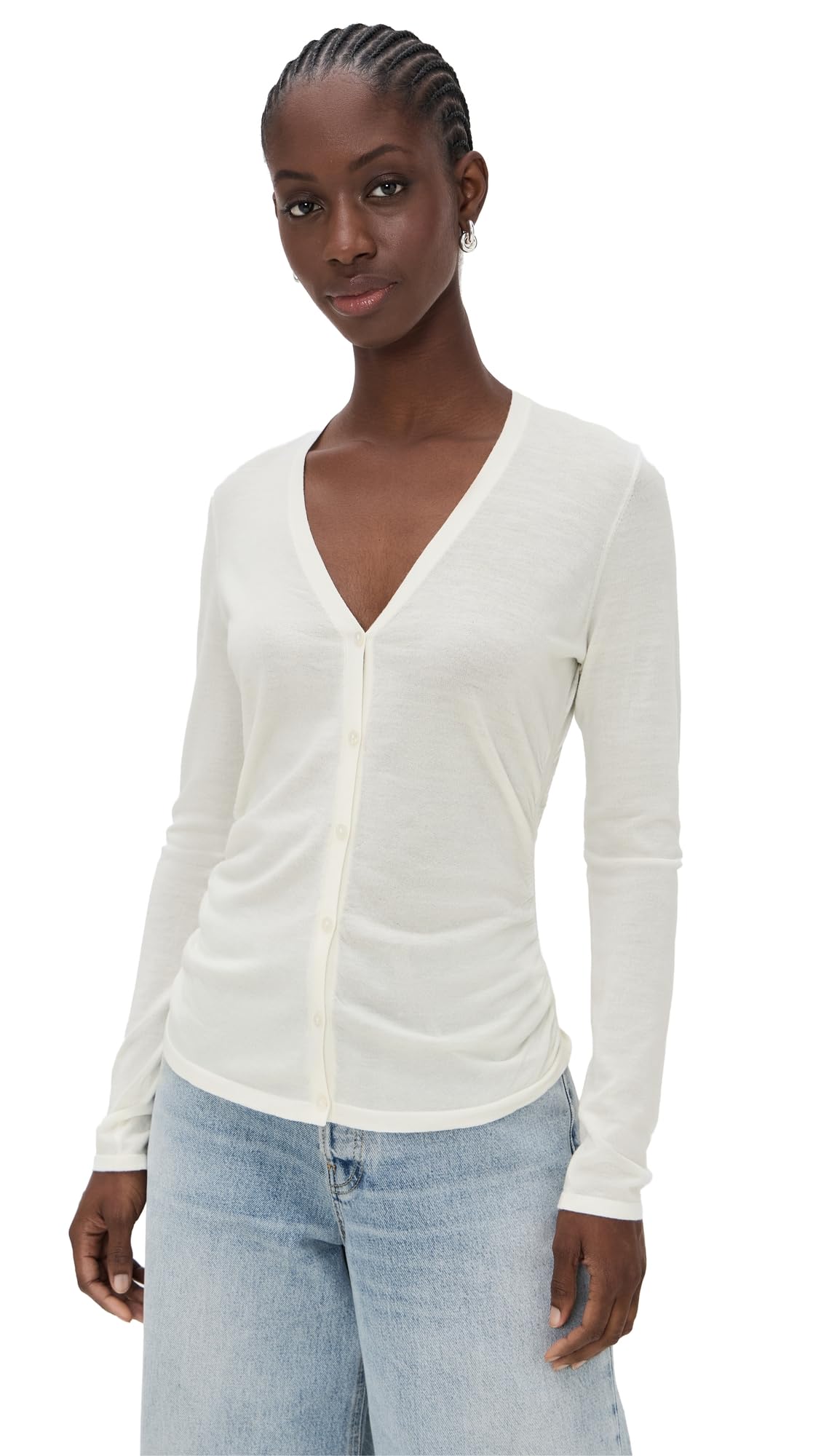 Theory Womens Shirred Cardigan