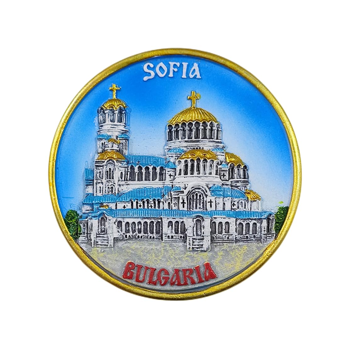 Sofia Bulgaria Alexander Nevsky Church Refrigerator Magnet 3D Travel Souvenir Fridge Decoration Magnetic Sticker Hand Painted Craft
