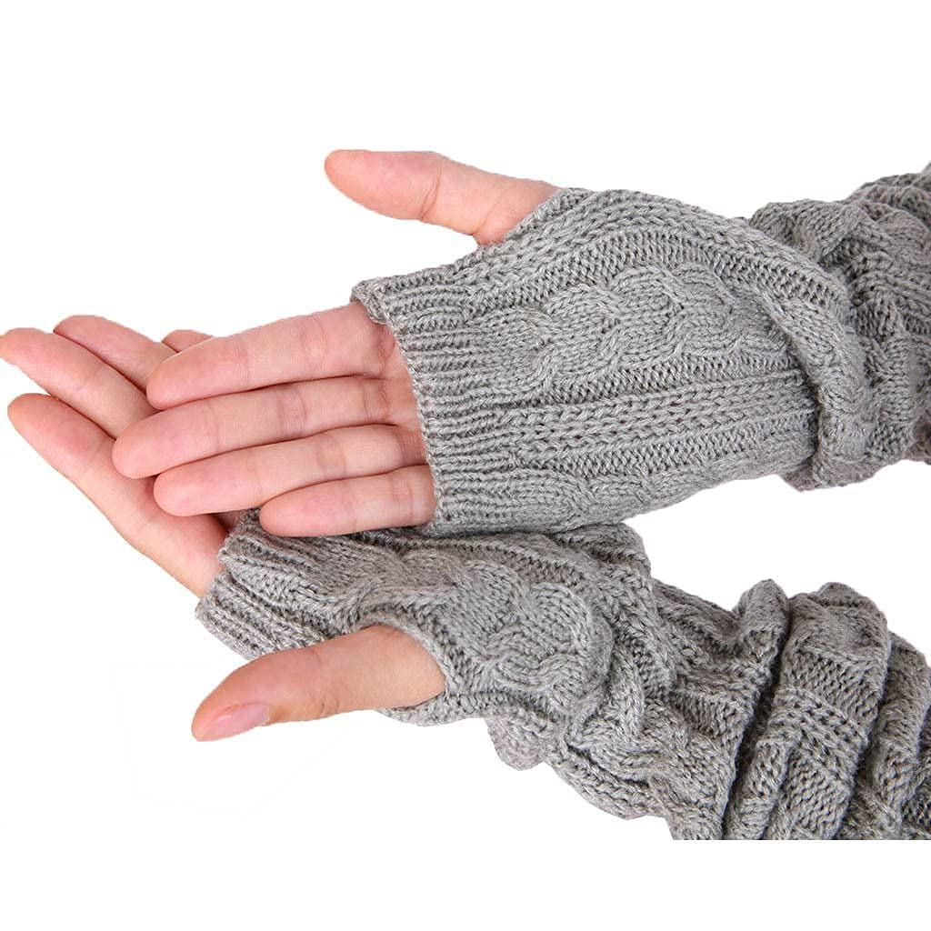 Colorful House Guantes largos sin dedos con agujero para el pulgar para invierno, calentador de brazos