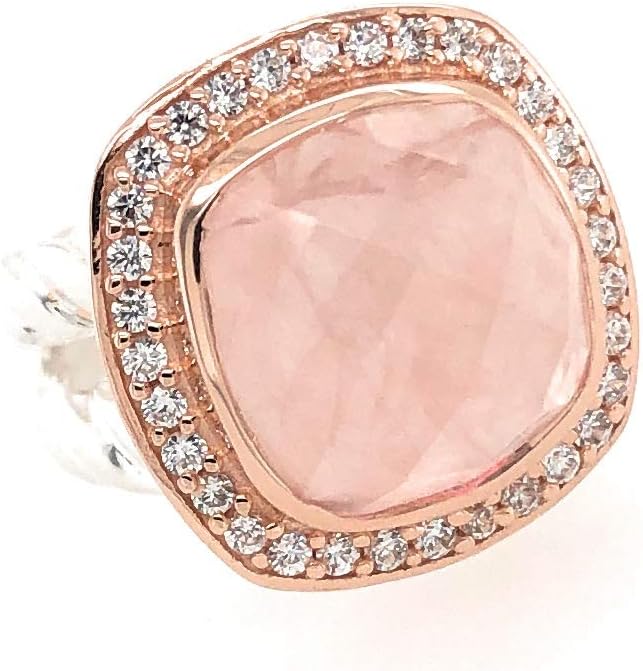 Natural Pink Rose Quartz 14k Rose Gold, 925 Sterling Silver Ring Size 6, 7, 8, 9