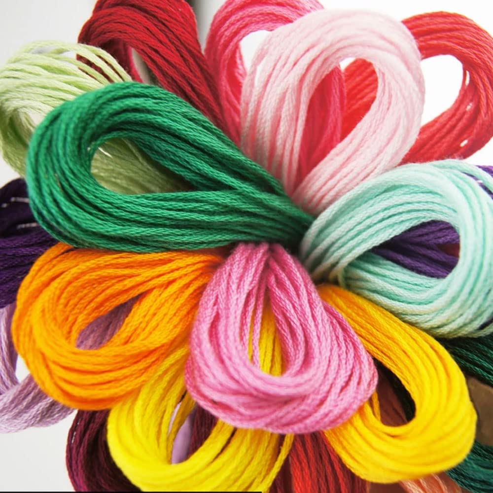 Stickgarn, Kreuzstichgarn, Baumwolle, Regenbogenfarben, Stickgarn, Farbpaletten, Armbänder, 8 m, Bastelgarn, gemischte Farben, Stickgarn für Freundschaftsarmbänder, DIY-Faden