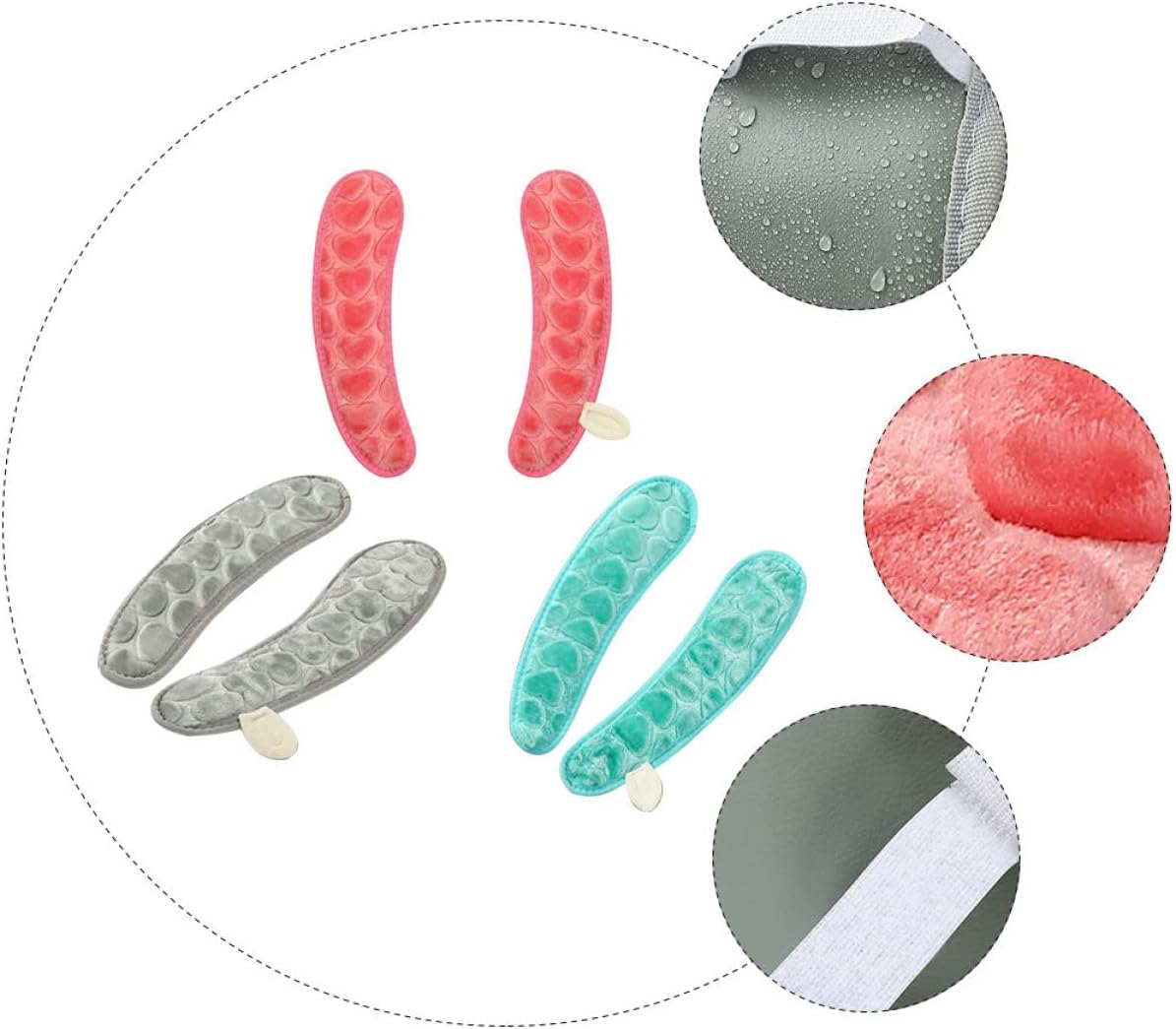Zerodeko 6pairs Washable Toilet Seat Covers Hand Grip Warm Plush Toilet Cushions for Adults and Boys and Girls Grey Green Comfortable and Easy to Install