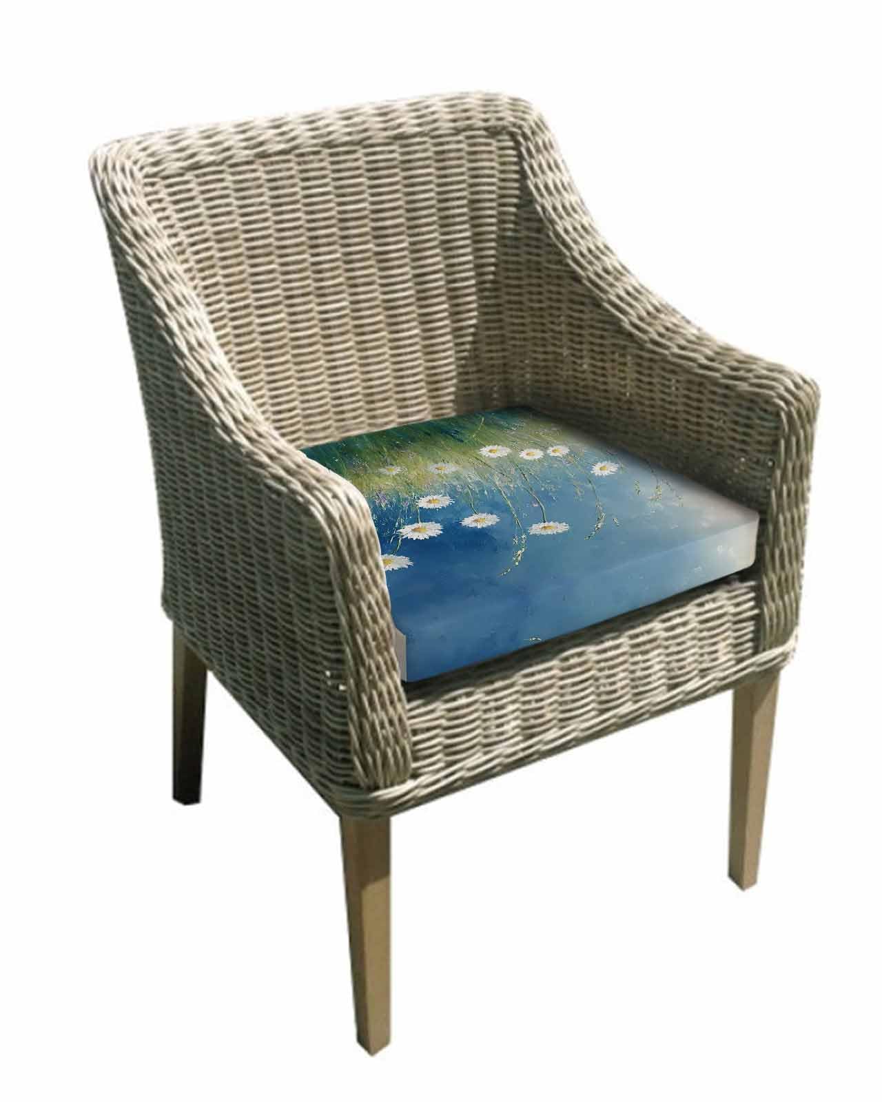 Hokiten Spring Floral Outdoor Cushion Chair Cover Set of 2 - Waterproof Couch Seat Covers, Modern Oil Painting Farmhouse Flower Patio Furniture Protector Cushions Slipcovers for Sofa/RV, 22