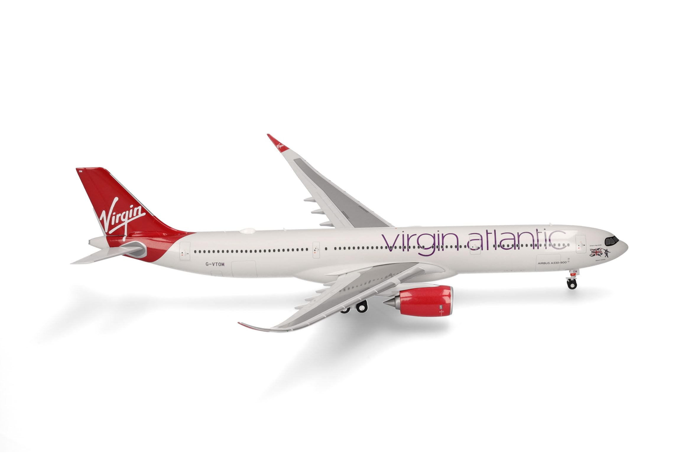 Herpa airplane model Virgin Atlantic Airbus A330-900neo on a scale