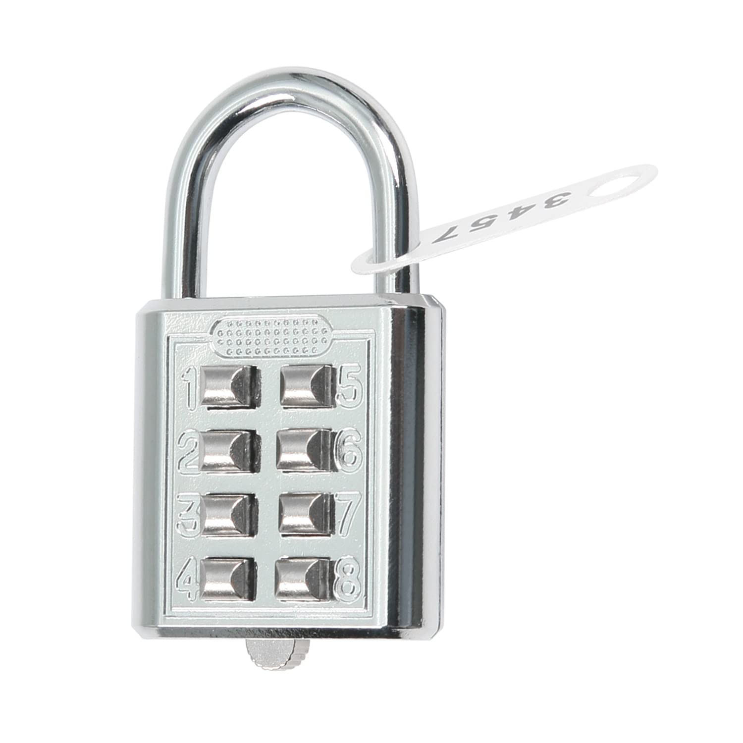 1Pcs 8-Digit Combination Padlock Push Button Lock for Locker Cabinet Electric White-image-31