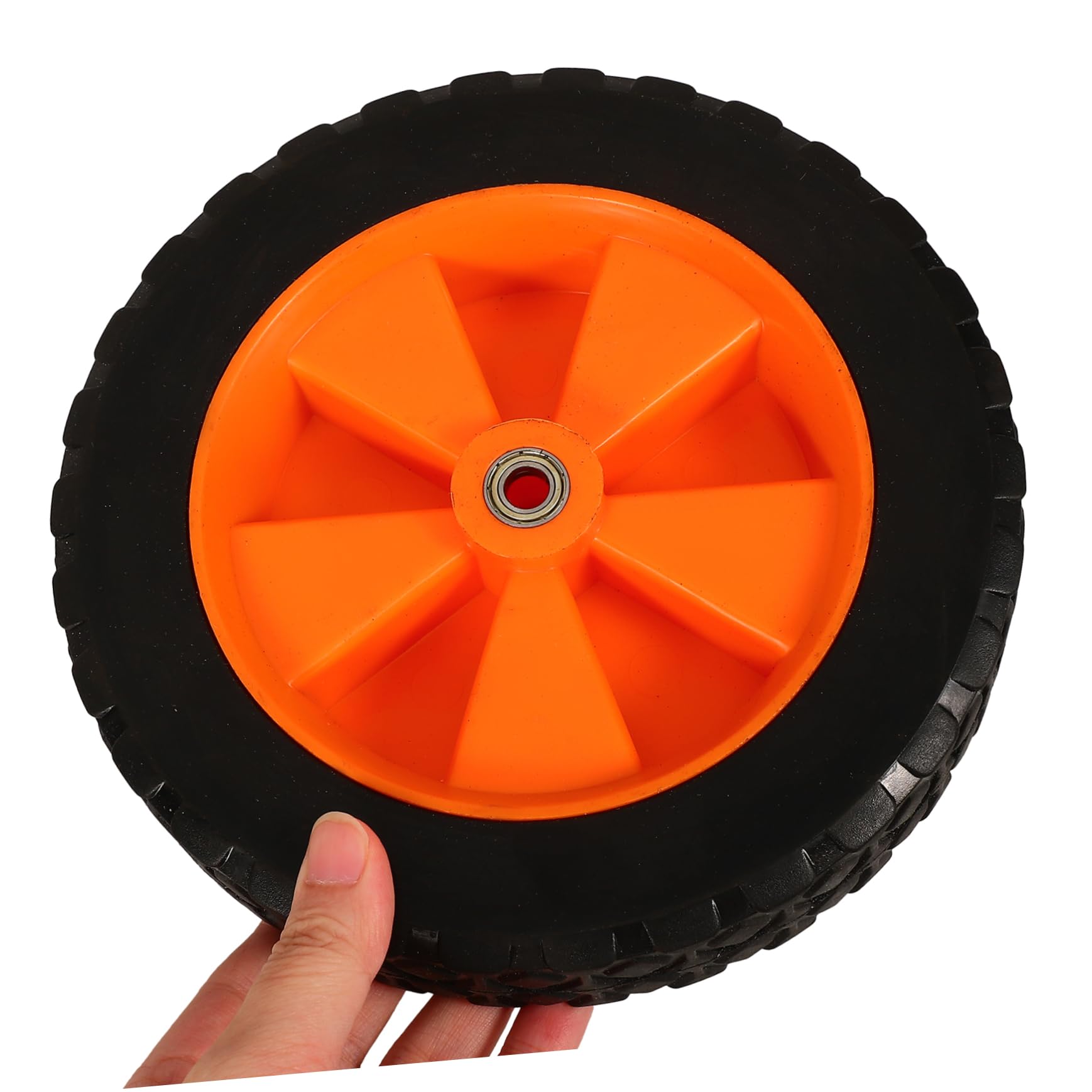 Rueda de Cortacésped y Eje Doble Rodamiento de Goma 7 Pulgadas