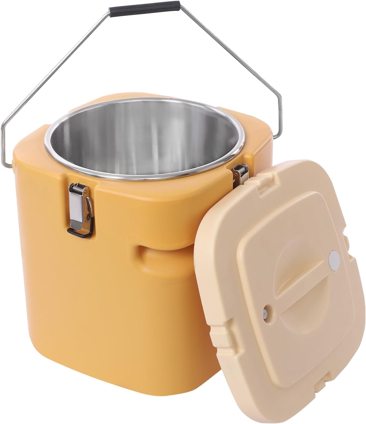 20L/5.28 Gallon Insulated Soup Container with Handle, Commercial Hot or Cold Food Container, Thermo Hot Box for Catering, Food Cooler Jar with 4 Buckles, Soup Carrier for Restaurant, Canteen,Home