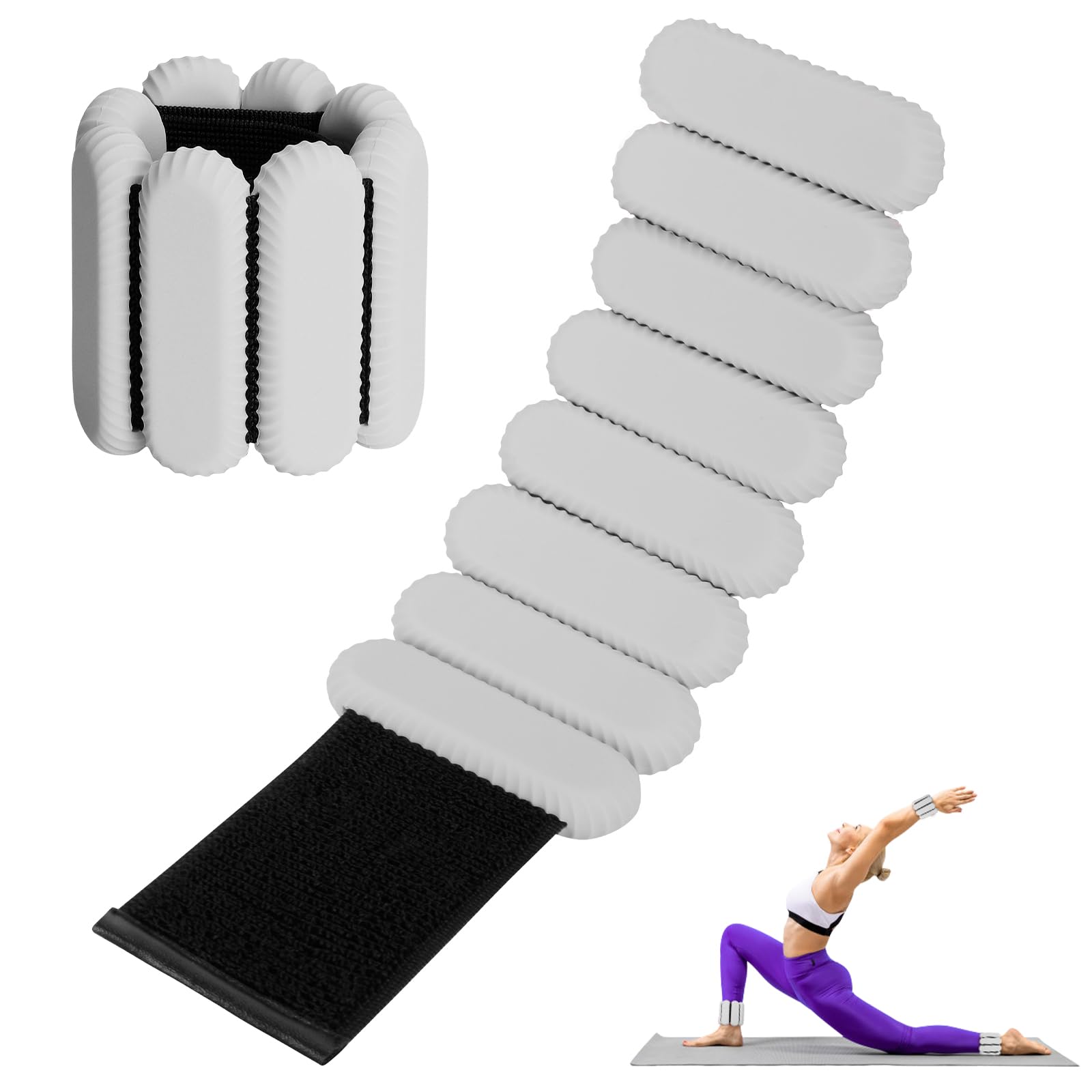 Wrist Ankle Weights for Women, Adjustable Ankle Weights Strength Training Silicone Bracelets Workout Wrist Ankle Weights for Men Women Yoga Running Dance Ankle Arm Leg Weights (2lb)