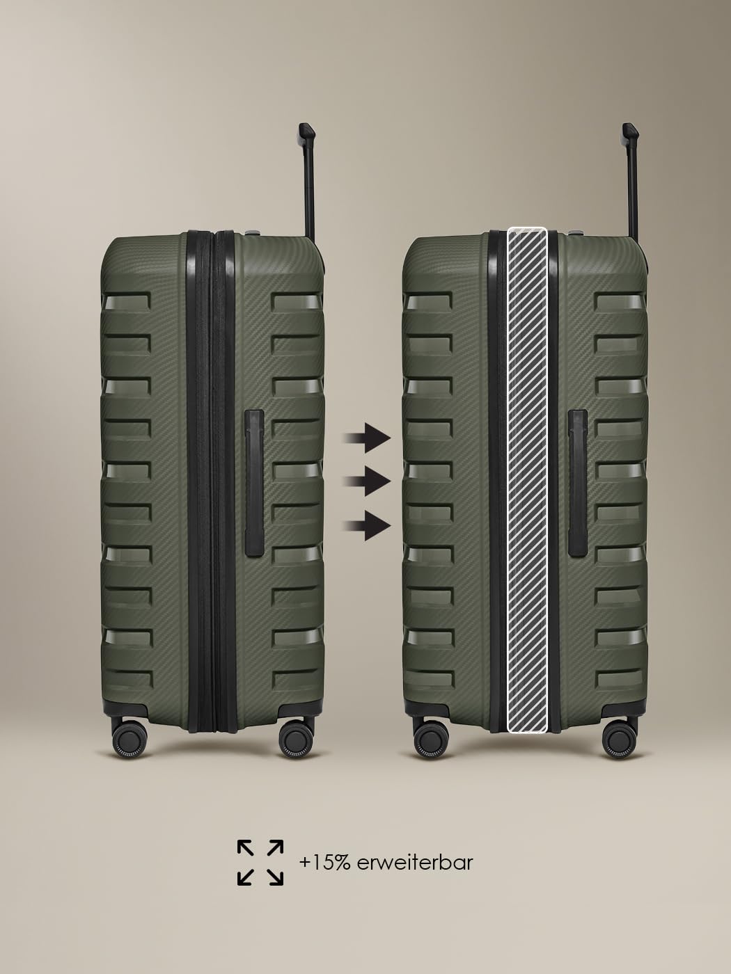 Smartbox Großer Koffer XL Erweiterbar 76 cm, 111–120L Check-in Reisekoffer, Leichter Hartschalen Trolley aus Polypropylen, 4 Doppelrollen, TSA Schloss, Großes Reisegepäck (Edition 01)