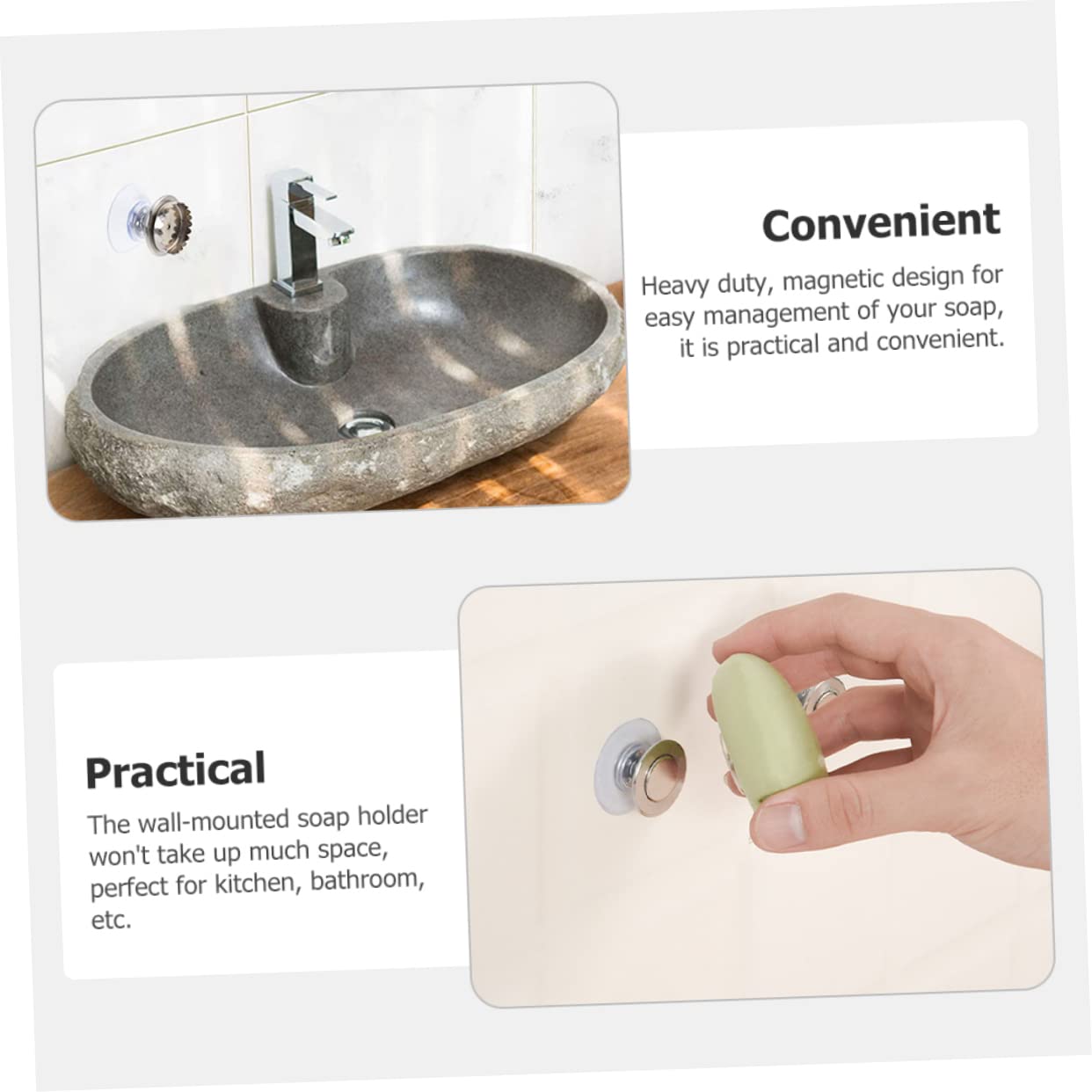 4sets Portasapone Inossidabile Per Facile Installare e Rimuovere Design Antigoccia Per