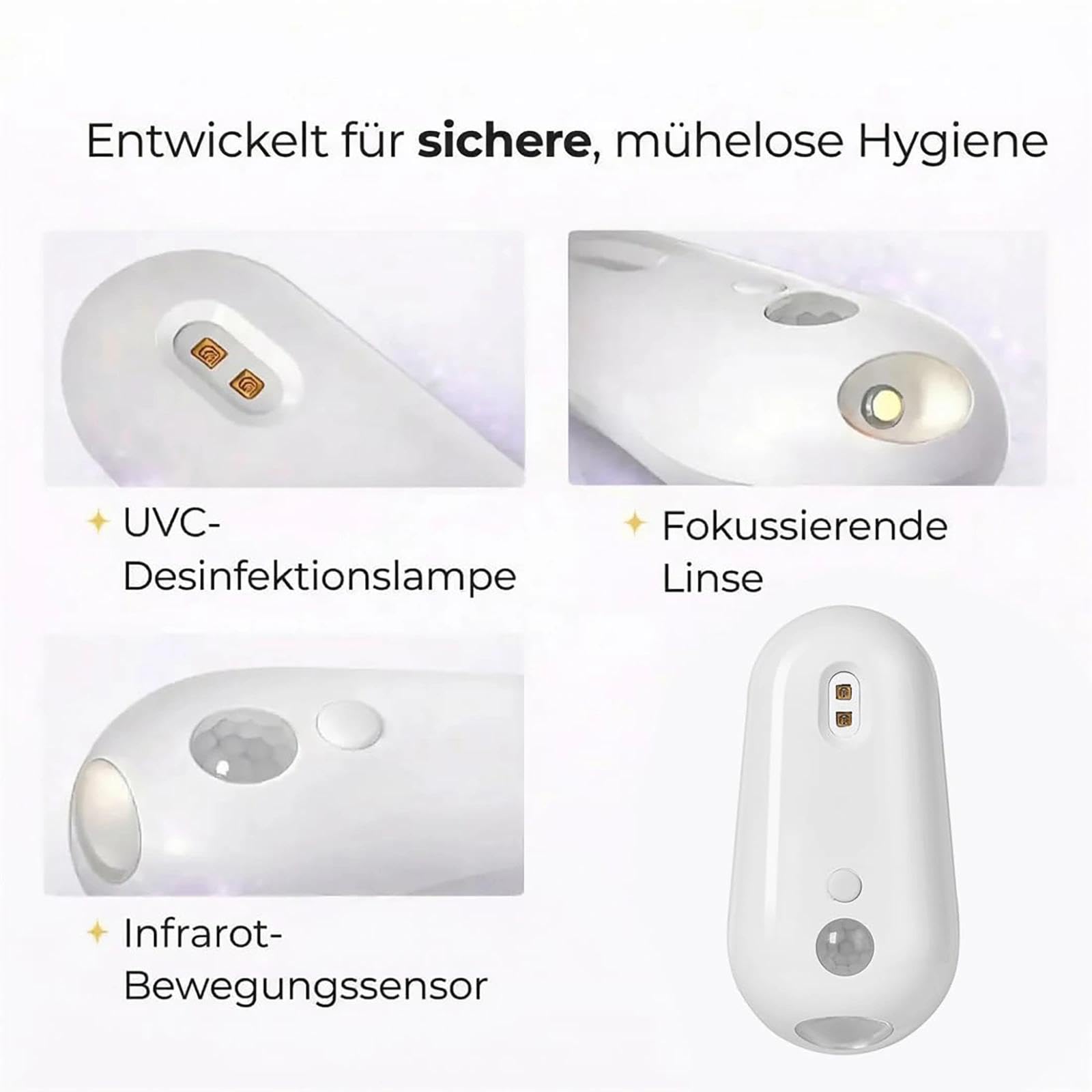 self cleaning uv toilet sanitizer and night light,uv licht gegen bakterien,uv-c lamp,selbstreinigendes uv-toiletten-desinfektionslicht 6 Farben, mit Nachtlicht & Bewegungssensor WC (A)