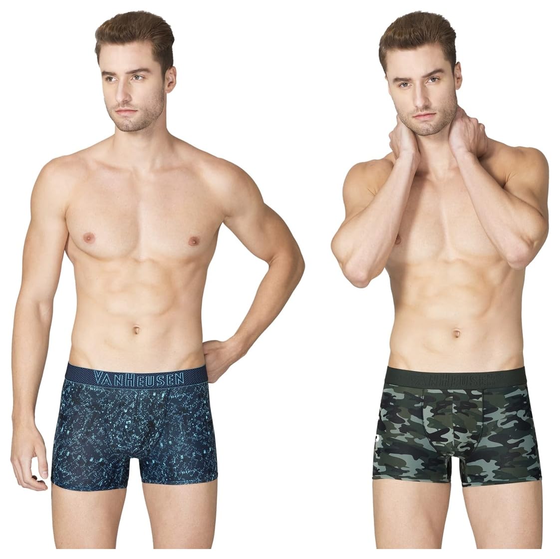 van heusen Men Breathable AIR Series Active Trunks in Blue and Olive, Featuring Polyamide Elastane for Swift Dry, 4-Way Stretch (Size L).-picture-17