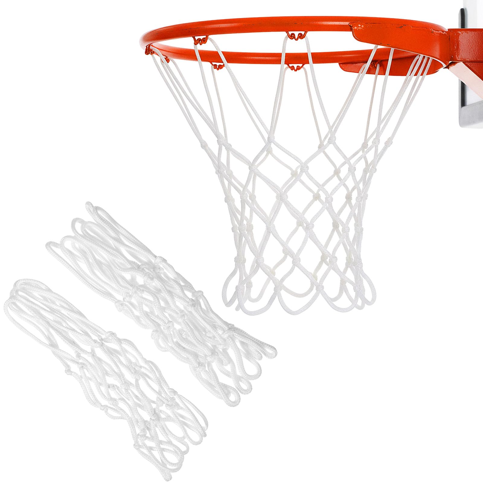 2Pack Mini Basketball Net Replacement, 8 Loops, Heavy-Duty Nylon Little Small Basketball Net for Indoor Door Room Walls 8"-10.25" Hoop