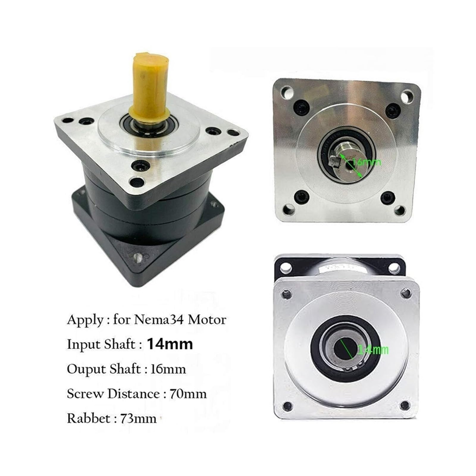 Nema 34 Planetary Gearbox 12.7mm Input Shaft for 86 Stepper Motor 3000RPM Gear Head Gearbox Reducer for CNC Benchtop Lathe Ma(Ratio 30)