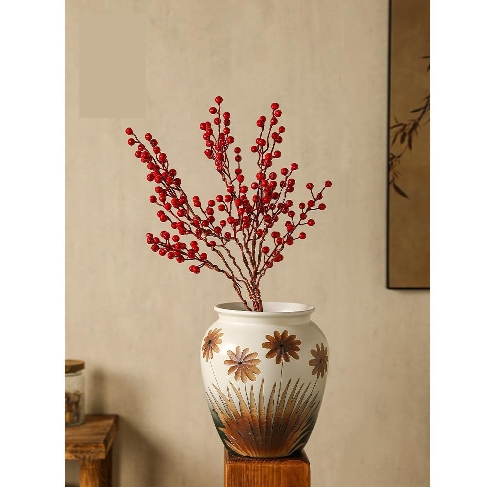 Pot de Fleur Pot de Fleurs Vintage en poterie Fait Main, 22 x 26 cm Pots de Plantes en céramique