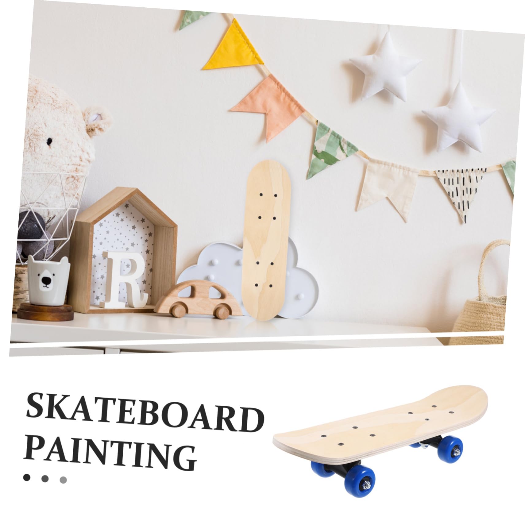 Planche De Skate Vierge Bois à Couches Double Queue pour Peinture Remplacement Et Décoration