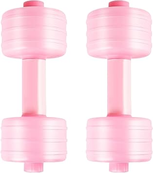 2Pcs Adjustable Water Dumbbells, Leakproof Water Filled Weights for Home Gym, Pool & Office, 10x4 Inch Portable Fitness Equipment