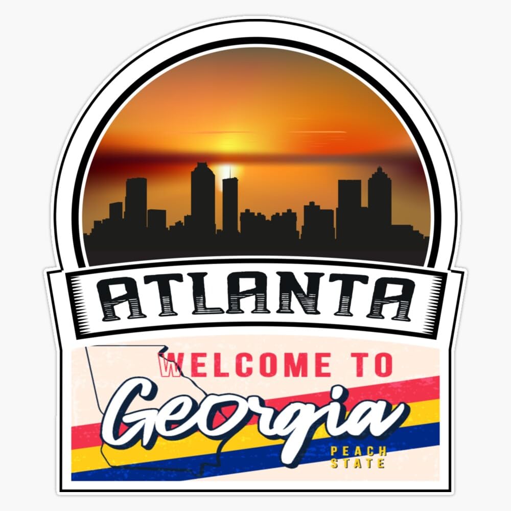 Magnet Atlanta Welcome To Georgia Peach State Georgia State And Cities Series -3 Magnet Vinyl Decal Sticker 5
