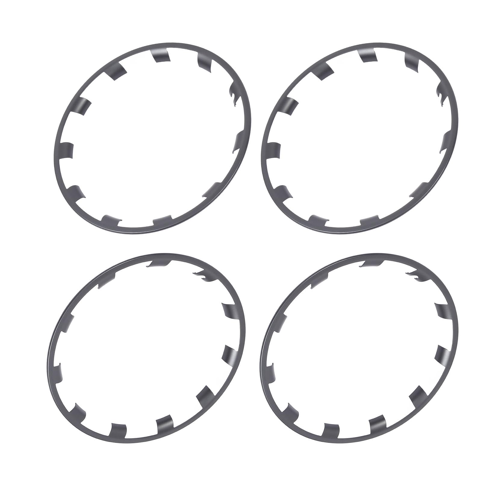 Keenso Protecteur de Jante, Kits de Protection de Jante de Roue, 4 Pièces 21 Pouces ABS PC en Plastique Anti-Rayures, Anneau de Décoration pour Roue Überturbine Spécifique (Gray)