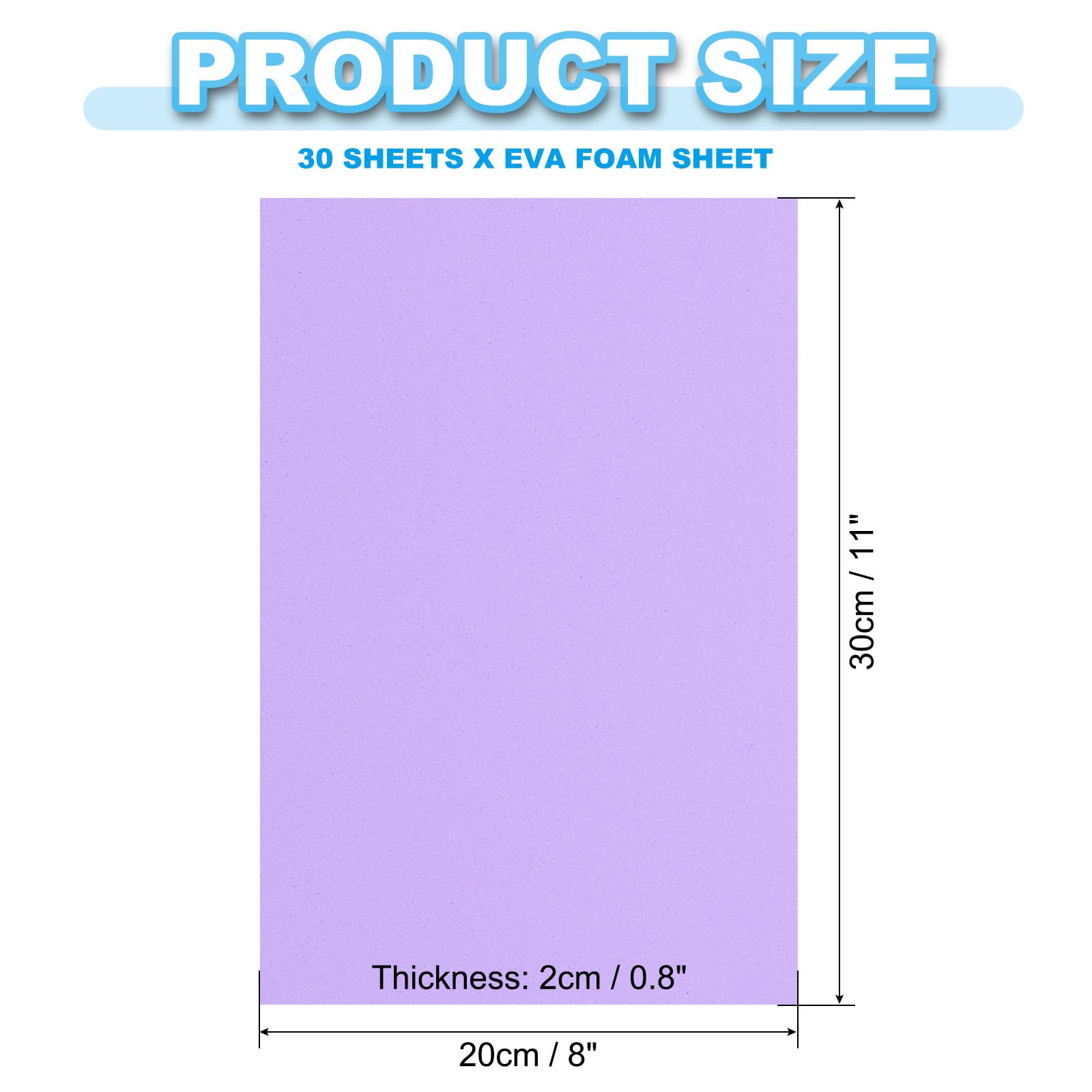 PATIKIL 30 Pack EVA Foam Sheets, 12" x 8" 2mm Thick Foam Sheets Crafts Foam Paper for Craft Classroom Bulletin Board Decor Scrapbooking DIY Cosplay Costume, Light Purple - Image 2