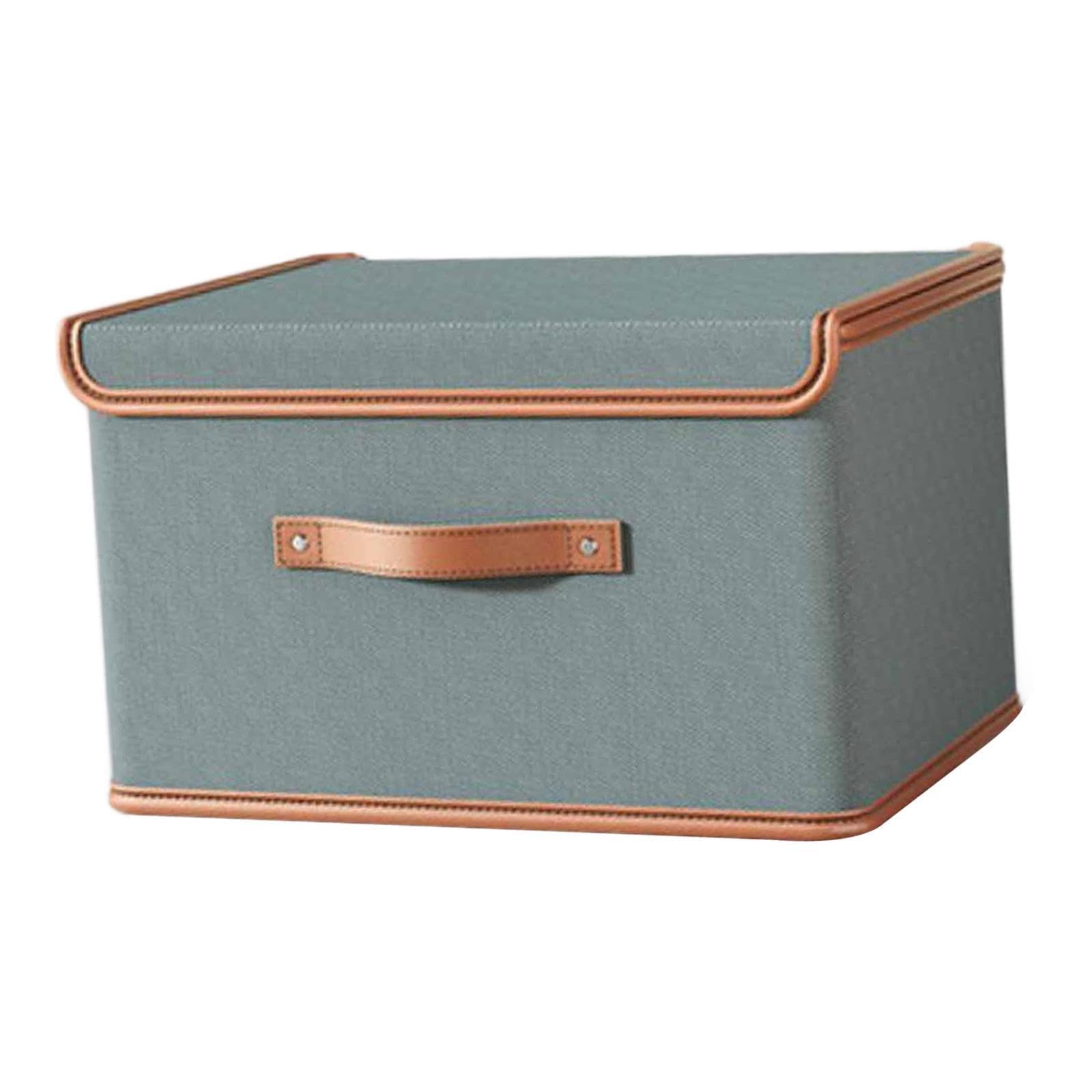 CYDZSRA Storage Basket Lidded Storage Bin With Lid And Handle Convenient For Storing Baby Clothes And Toys Saving Space And Making Convenient For Carrying And Storing. Organizer, Gray, 50x35x31cm