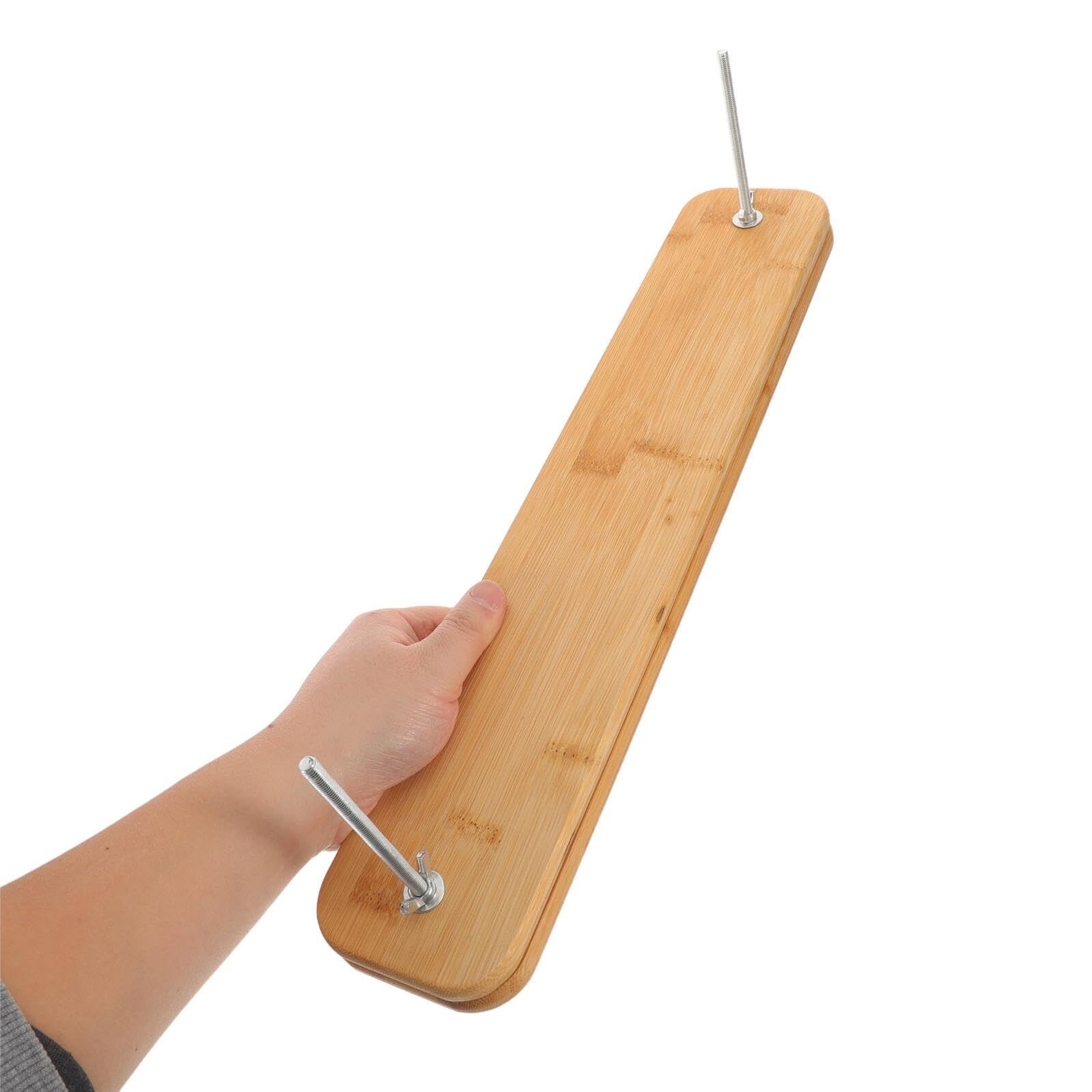 Hemobllo Prensa de Encuadernación de Libros de Madera Bambú 43,8×8 Cm con 2 Tornillos Ajustables, Herramienta Manual para Hacer Libros, Kit de Herramientas para Encuadernación