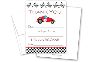 20 Gokart Racing Cars Kids Thank-you Cards