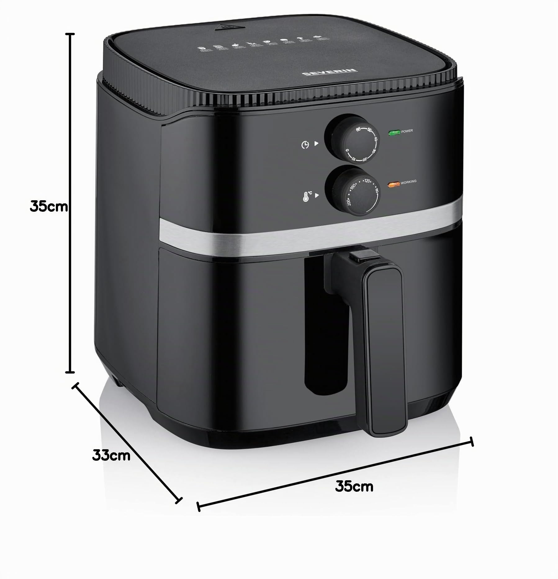 FR 2452 Friggitrice ad aria calda, 5 l, temperatura regolabile da 80° a 200° C, Timer 60 minuti, cestello antiaderente, potenza 1500 W