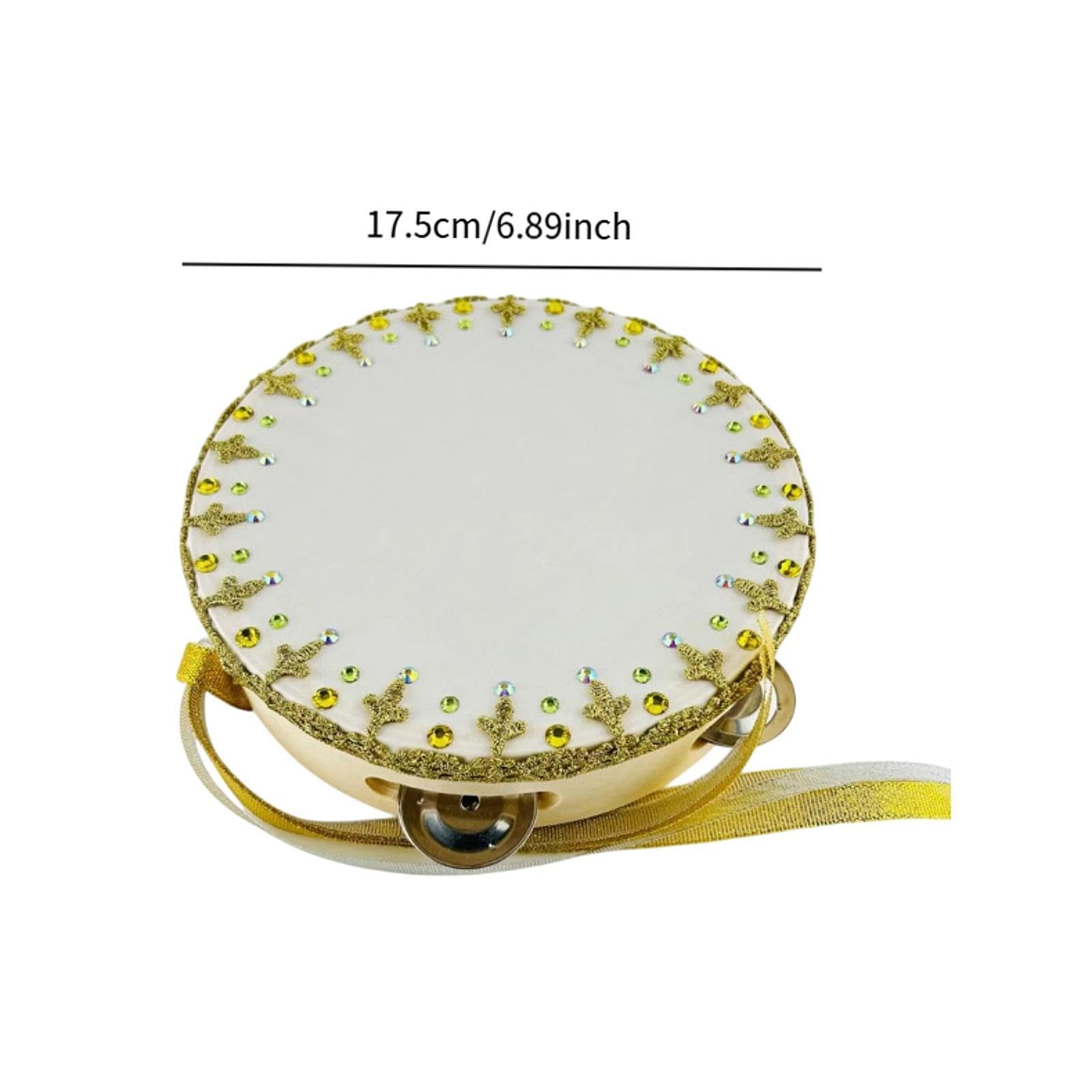 Pandereta de Ballet, Instrumento de Percusión Manual, Accesorio de Danza, Hecho a Mano, Ligero, en La Madera, Apto para Competiciones, 7 Inch