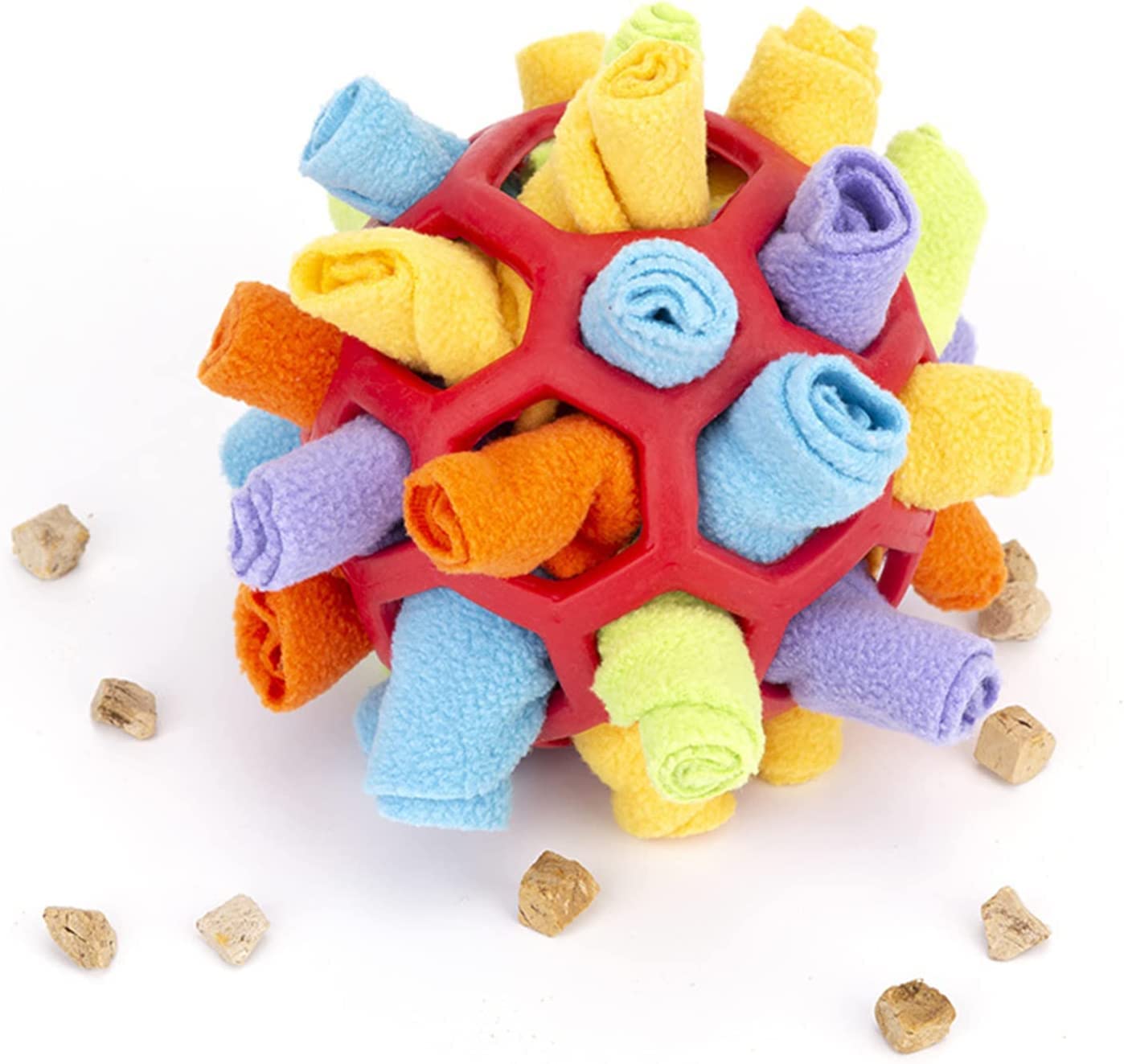 Slow Feeding Dog Ball, Snuffle Ball Slow Feeding Toys Interactive Puzzle Dog Toys Portable Dog Toys Engaging Dog Puzzle Ball Dog Enrichment Toy for Dog Training And Stress Relief Machine Washable