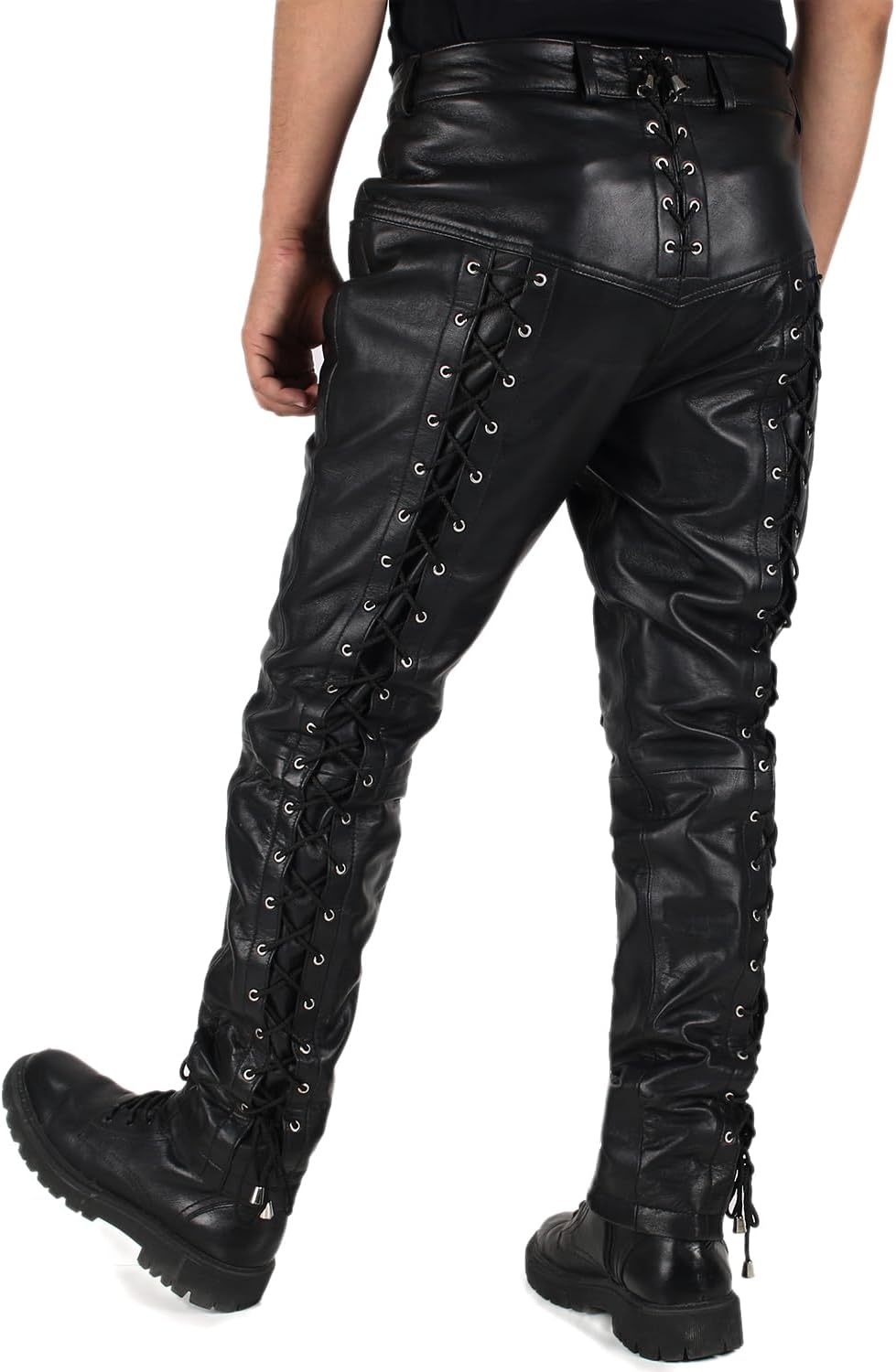 Laverapelle Men's Cowboy Fringe Leather Pants (Black, Leather Jeans) - 2504005 - Image 2