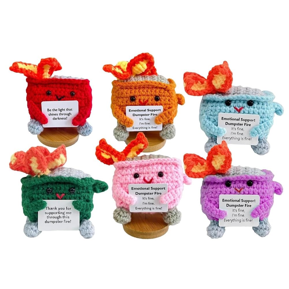 CTRLZS Cute Crochet Dumpster Fire, Funny Crochet Dolls, Handmade Crochet Gifts Toys Gifts for Friends