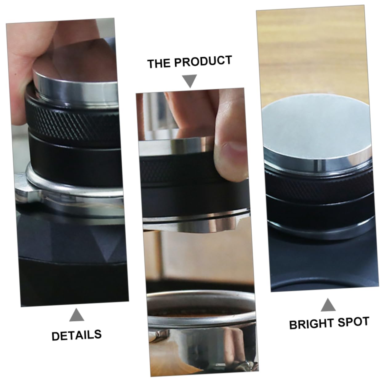 IMIKEYA Schwarzer Dosiertrichter aus Aluminiumlegierung und Edelstahl für Espresso 58mm mit Drehfunktion Professionelles Kaffeezubehör