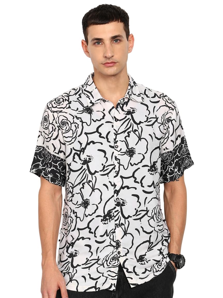 AYD×WOA Memorial Print PantsWESTOVERALLS Yash Gallery Men's Wrinkle-Free Floral Printed Regular Shirt