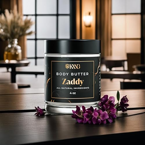 Miniatura 6 de Mantequilla corporal para hombres, 4 onzas, aceite de coco y manteca de karité, manteca corporal hidratante e hidratante, regalos para él para