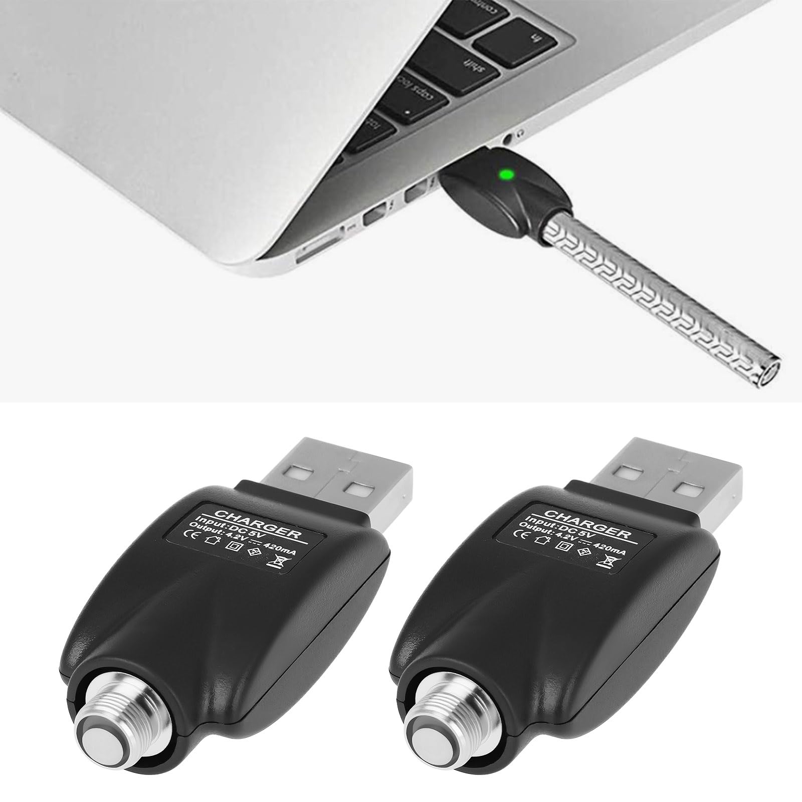 The Lord of the Tools 4pcs 510 Out Threaded USB Smart Charger with Over-Charge Protection LED Indicator for Laptop Car Charger Flashlight - Image 2