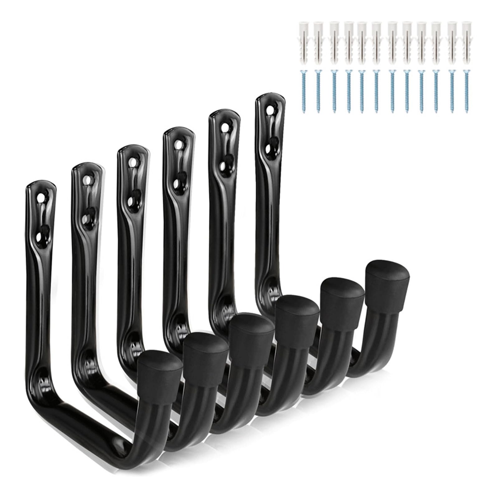 Msioytog Multicolor Space Saving Garage Hooks For Bikes Tools Equipment 6 Pack Practical Wall Mounted Organizers With Nonslip Surfaces Nonslip Garage Organizers