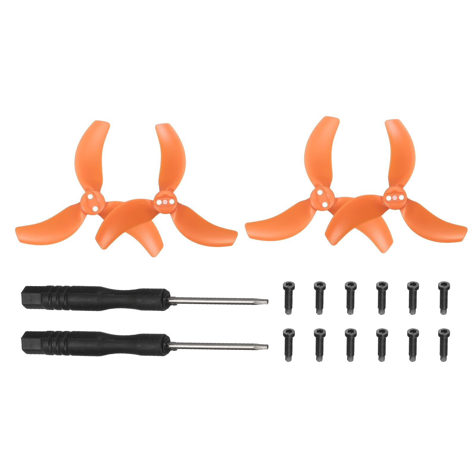 sourcing map 2 Pair 3032S Propellers, Propeller Blades Low Noise Wings Quick Replacement Colorful Wing Blade Spare Part for Drone Handheld Quadcopter Drone Accessories, Orange