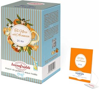 Buonefredde | Tè Nero Arancia Infusione Acqua Fredda | Tè Freddo Agrumato Note Rotonde Intense Bevanda Dissetante Rinfrescante - 20 Filtri (36 Gr)
