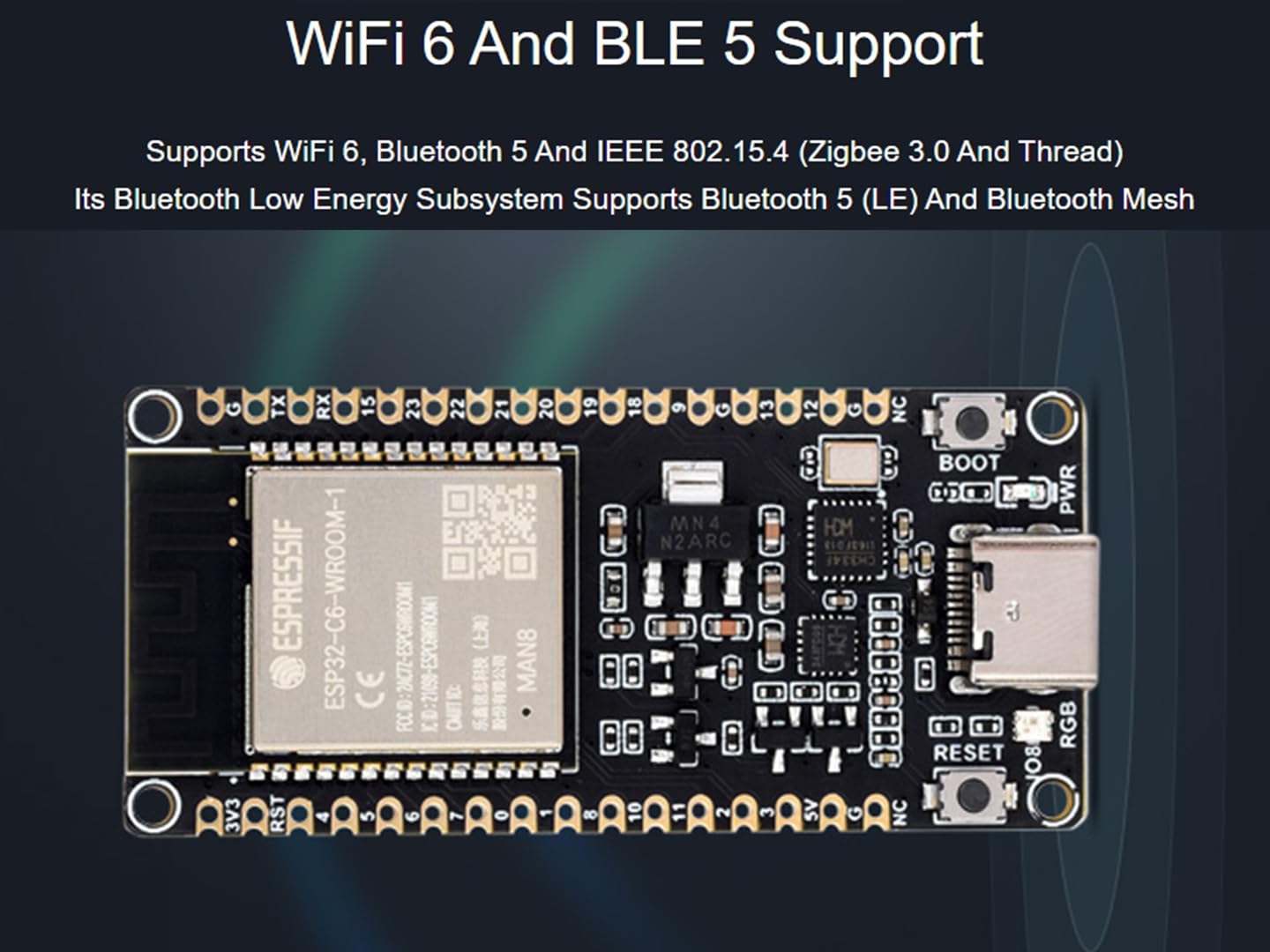 Wonrabai RP2350 1.47inch Display Development Board, 172x320, 262K Color, Based On RP2350 Dual-Core & Dual-Architecture Microcontroller, With Colorful RGB LED, Type-C USB Port