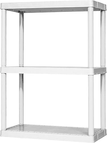 Miniatura 4 de Gracious Living Knect-A-Shelf - Sistema organizador de 3 estantes para el hogar, garaje, sótano y lavandería, color blanco